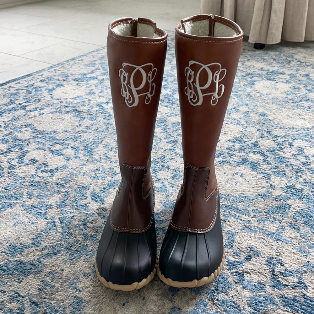 Monogrammed duck boots BPL